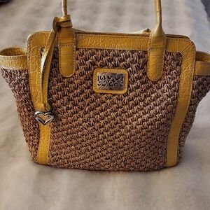Brighton Yellow and Brown Woven Tote